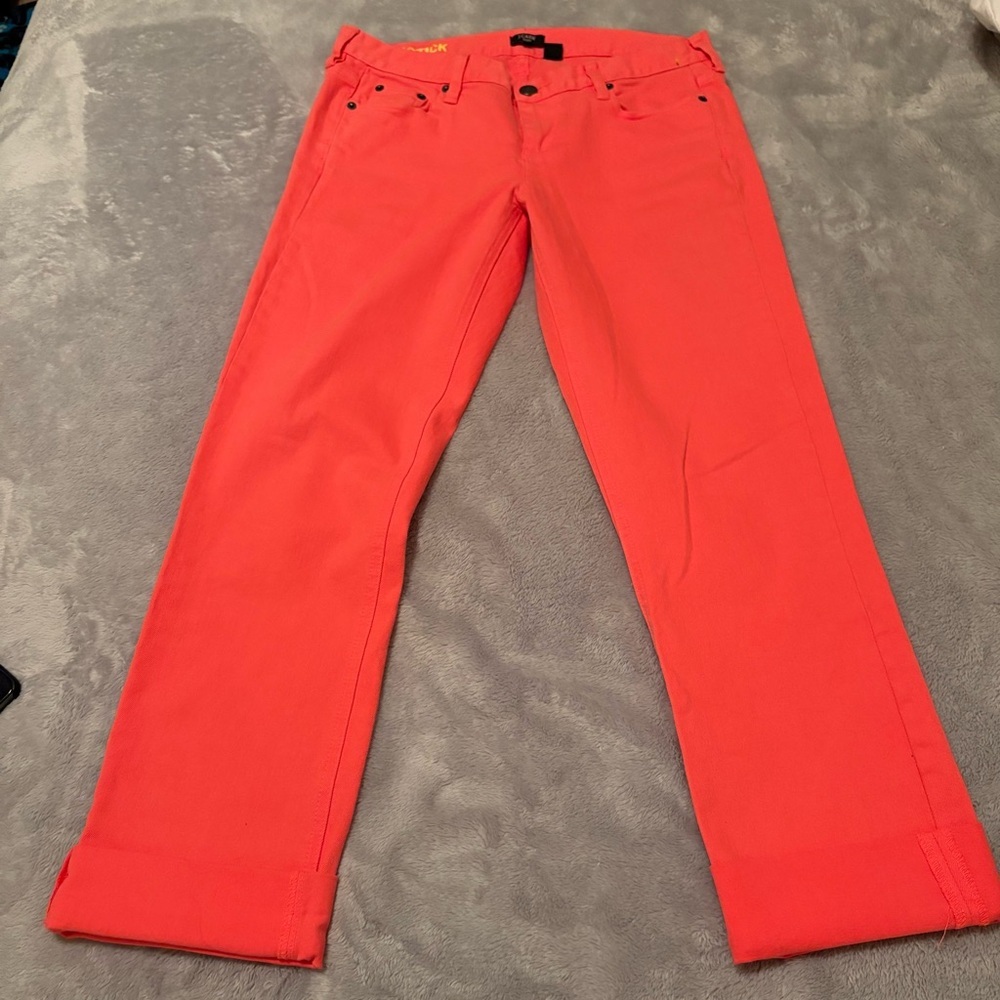 J. crew Stretch Matchstick coral jeans nwot Size 29 - Picture 2 of 10